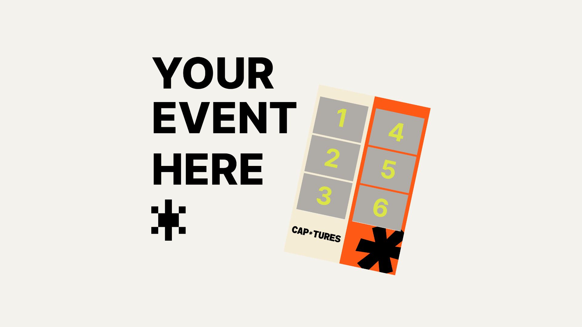Your event template preview with branded photo strip