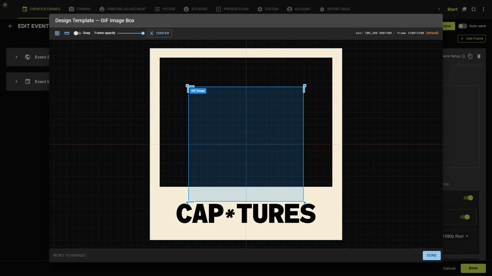 Design Template GIF Image Box dialog